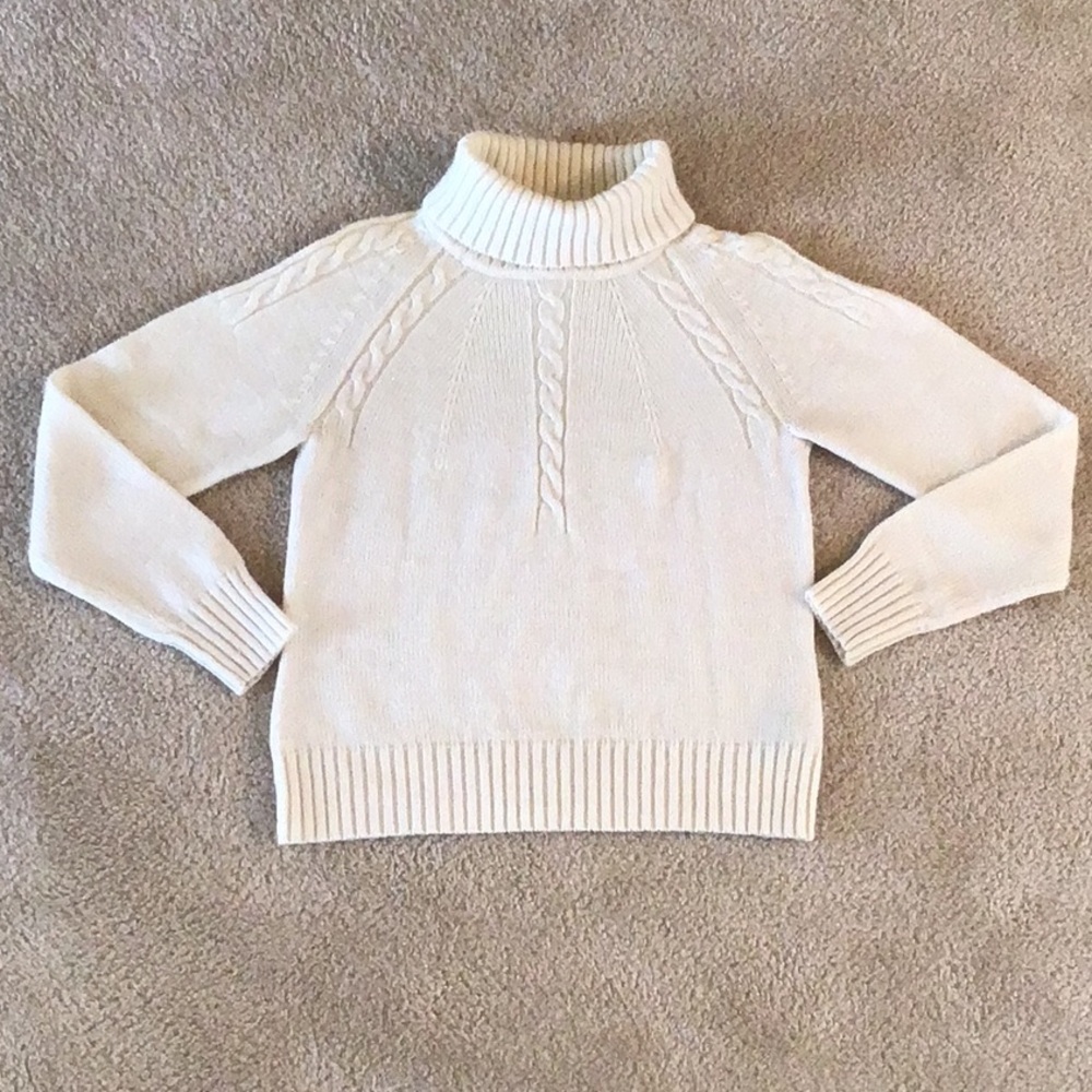 Norton McNaughton Turtleneck Sweater, Size Small, Cream with Sparkle